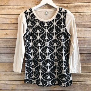 J. Crew Embroidered Front Top Size Small